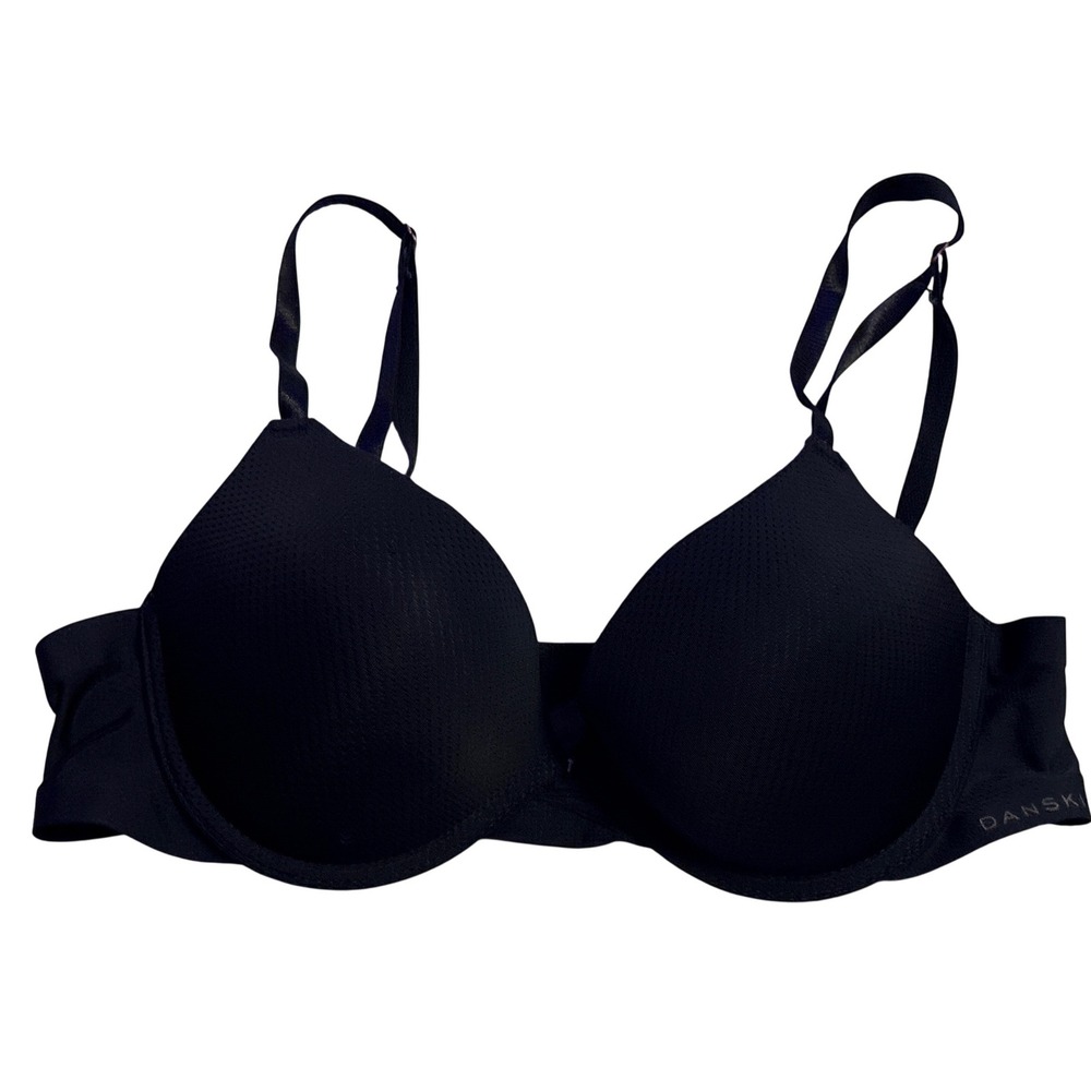 Danskin Black Push Up Underwire Padded Bra Molded Cups 34C